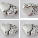 20pcs Silver Alloy Heart Beads Charm Fits Bracelet P183