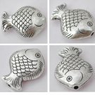 15Pcs Silver Alloy Fish Beads Charm Fits Bracelet P192