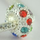 5PCS Rhinestone Beads Charm Fits Bracelet P197