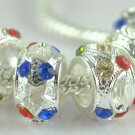 5PCS Rhinestone Beads Charm Fits Bracelet P203