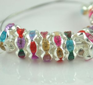 100PCS Rhinestone Beads Charm Fits Bracelet P205