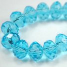 72pcs Faceted Glass Crystal Aqua Beads 8mm Fits Bracelet C21