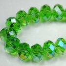 72pcs Faceted Glass Crystal Green AB Beads 8mm Fits Bracelet C25