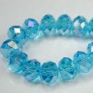 72pcs Faceted Glass Crystal Sapphire AB Beads 8mm Fits Bracelet C26