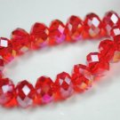 72pcs Faceted Glass Crystal Red AB Beads 8mm Fits Bracelet C27