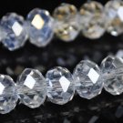 72pcs Faceted Glass Crystal White AB Beads 8mm Fits Bracelet C30