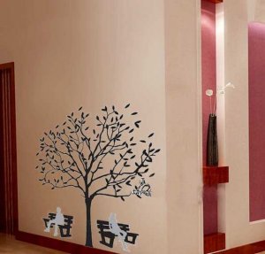 DIY Removable&Acirc;&nbsp;Art Deco Decal Wall Stickers Tree&Chairs&Acirc;&nbsp;WB51