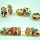 100pcs Golden Colorful Beads Charm Fits Bracelet P231