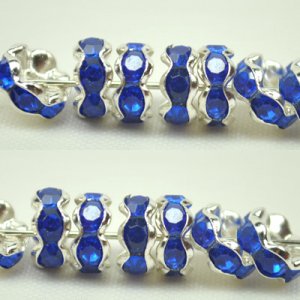 100pcs Silver Blue&Acirc;&nbsp;AB Beads Charm Fits Bracelet P237