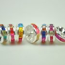 50pcs Silver Colorful AB Beads Charm Fits Bracelet P239