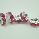 100pcs Silver Purple Red AB Beads Charm Fits Bracelet P240