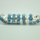 100pcs Silver Sea Blue AB Beads Charm Fits Bracelet P241