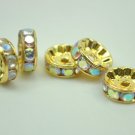 50pcs Golden AB Beads Charm Fits Bracelet P242