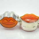 5pcs Silver Orange Smile Face Beads Charm Fits Bracelet P265