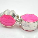 5pcs Silver Red Smile Face Beads Charm Fits Bracelet P266