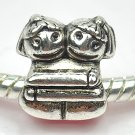 5pcs Silver Alloy Kids Beads Charm Fits Bracelet P267