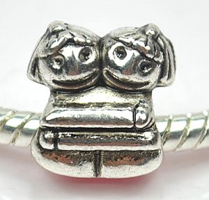 5pcs Silver Alloy Kids Beads Charm Fits Bracelet P267