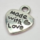 100pcs Silver Alloy Heart Chain Beads Charm Pendants P269