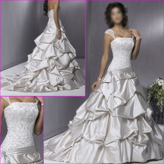Beautiful Detachable/Cap Sleeves/A-Line/Birdal Dress/YY039