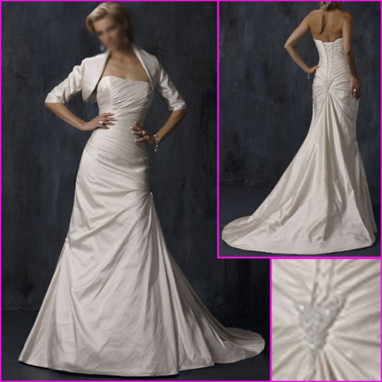 Free Shipping!!Elegnat Strapless/A-Line/Taffeta/wedding gowns/YY087