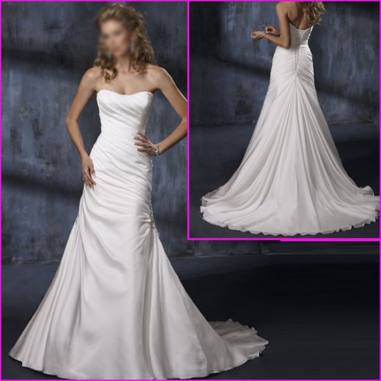 2010 New Style/Strapless/A-Line/Taffeta/wedding dress/YY097