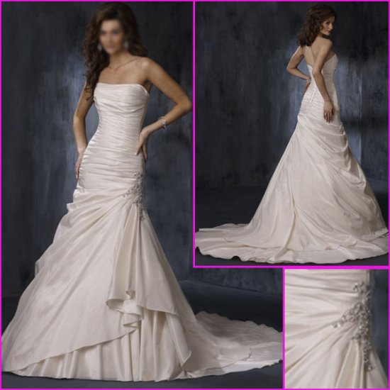 Hot selling/Strapless/Taffeta/A-Line/wedding dress/YY102