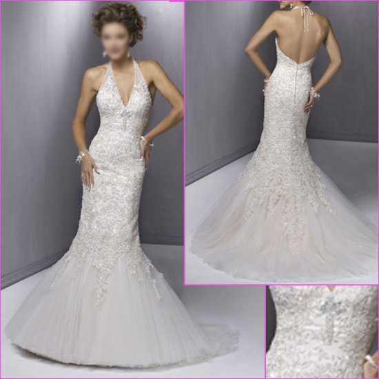 Acctractive/Sweetheart Neckline/Appliques&Beadings/Mermaid/Wedding Dress/YY160