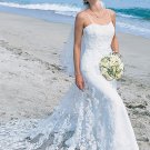 Decent/Spaghetti Satin/&Mesh/Strap/A-Line/Princess/Floor-Length/Wedding Dress/AA017