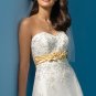 Elegant/Strapless/Satin&Mesh/with Appliques&Handmade/Flower/Wedding Dress/AA026