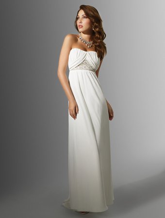 Exquisite/Strapless/A-Line/Floor Length/Chiffon/with Beading/Wedding Dress/AA122