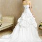 Inviting/Strapless/Satin&Organza/with Ribbon/A-Line/Princess/Floor Length/Wedding Dress/BR010