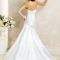 Laconic/Strapless/Satin with Appliques/A-Line/Princess/Floor Length/Wedding Dress/BR015