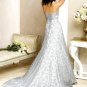 Graceful/Strapless/Satin/with Appliques/A-Line/Princess/Floor Length/Wedding Dress/BR026