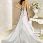 Elegant/Strapless/Satin/A-Line/Princess/Floor Length/Custom Made/Bridal Wedding Dress/BR053