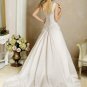 Elegant/Spaghetti Strap/Satin/A-Line/Princess/Floor Length/Custom-made/Wedding Dress/BR059