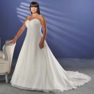 Elegant/Spaghetti Strap/Satin/A-Line/Princess/Custom Made/plus size/Wedding Dress/PS002