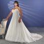 Elegant/Spaghetti Strap/Satin/A-Line/Princess/Custom Made/plus size/Wedding Dress/PS002