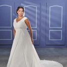 Laconic/Sweetheart Necklin/Satin/A-Line/Princess/Floor Length/plus size/wedding dress/PS004