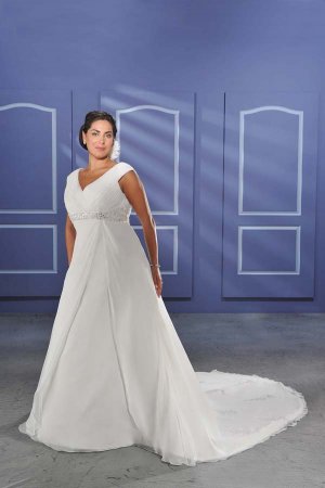 Laconic/Sweetheart Necklin/Satin/A-Line/Princess/Floor Length/plus size/wedding dress/PS004