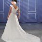 Laconic/Sweetheart Necklin/Satin/A-Line/Princess/Floor Length/plus size/wedding dress/PS004