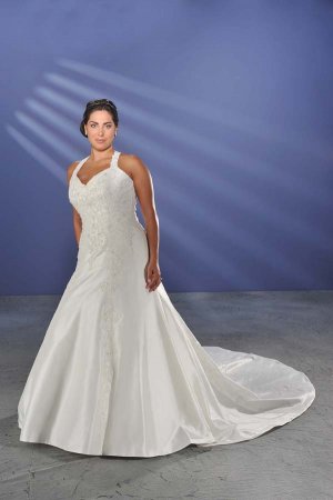 Decent/Halter/Sweetheart  Neckline/A-Line/Princess/plus size/Bridal gown/PS006