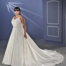 Elegant/Spaghetti Strap/Satin&Chiffon/A-Line/Princess/Custom-made/plus size/Wedding Dress/PS007