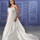 Elegant/Spaghetti Strap/Satin/A-Line/Princess/Custom-made/plus size/Wedding Dress/PS008