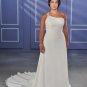 one shoulder/Spaghetti Strap/Satin/A-Line/Princess/Custom-made/plus size/Wedding Dress/PS015