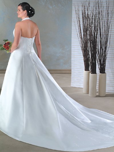 Elegant/Halter/Sweetheart Neckline/A-Line/Princess/Custom-made/plus size/wedding Dress/PS017