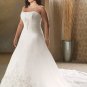 Elegant/Strapless/Satin&Organza/A-Line/Princess/Custom-made/plus size/Wedding Dress/PS023