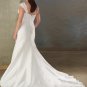 Decent/Cap Sleeves/Satin&Organza/A-Line/Princess/Custom-made/Plus size/Wedding Dress/PS024