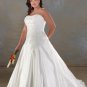 Exquisite/Strapless/Satin &Organza/A-line/Princess/Custom-made/plus size/Wedding Dress/PS025