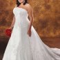 Exquisite/Strapless/Satin&Organza/A-Line/Princess/plus size/wedding dress/PS032