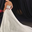 Exquisite/Strapless/Satin&Lace/A-Line/Princess/Floor Length/plus size/wedding dress/PS036